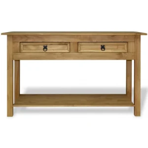 SANS MARQUE Table Console Pin Mexicain Gamme Corona 90 X 34,5 X 73 Cm – Brun 8