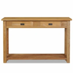 SANS MARQUE Table Console Teck Massif 120 X 30 X 80 Cm – Brun 9