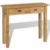 SANS MARQUE Table Console Teck Massif 90 X 30 X 80 Cm – Brun 7