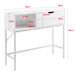 Table Console Tranemo 92 X 30 X 80 Cm Blanc [en.casa] 13