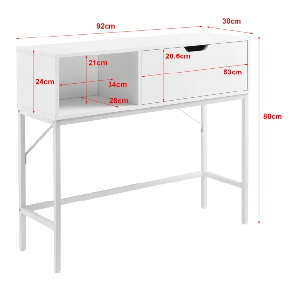 Table Console Tranemo 92 X 30 X 80 Cm Blanc [en.casa] 5