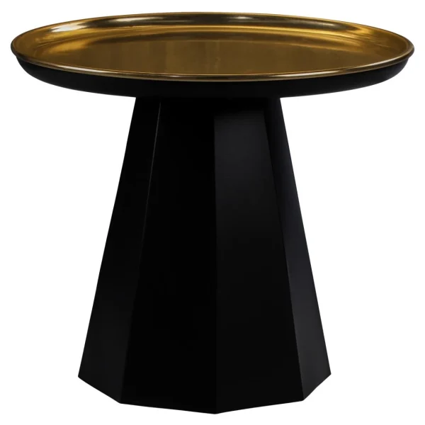 Table D’appoint 45x45x50 Cm Noir/or En Fer Et Métal WOMO-Design 1