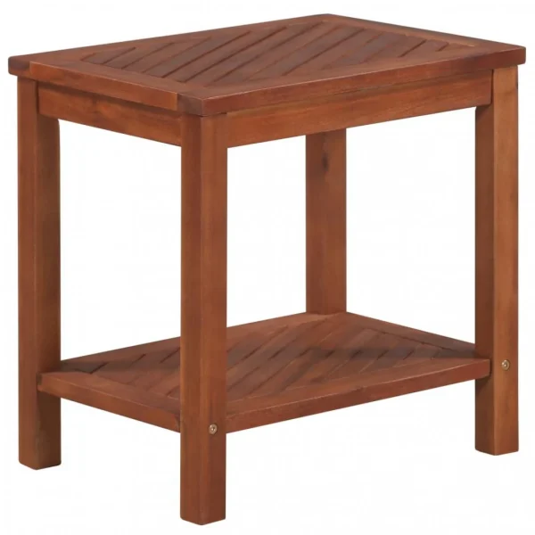 Chunhelife Table D’appoint Bois D’acacia Massif 45 X 33 X 45 Cm 1