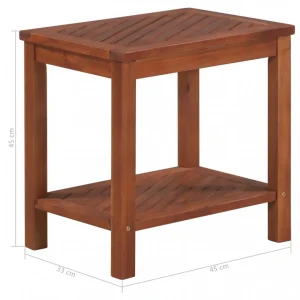 Chunhelife Table D’appoint Bois D’acacia Massif 45 X 33 X 45 Cm 15