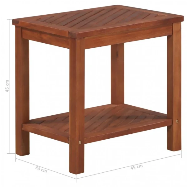 Chunhelife Table D’appoint Bois D’acacia Massif 45 X 33 X 45 Cm 6