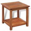 Chunhelife Table D’appoint Bois D’acacia Massif 45 X 45 X 45 Cm 8