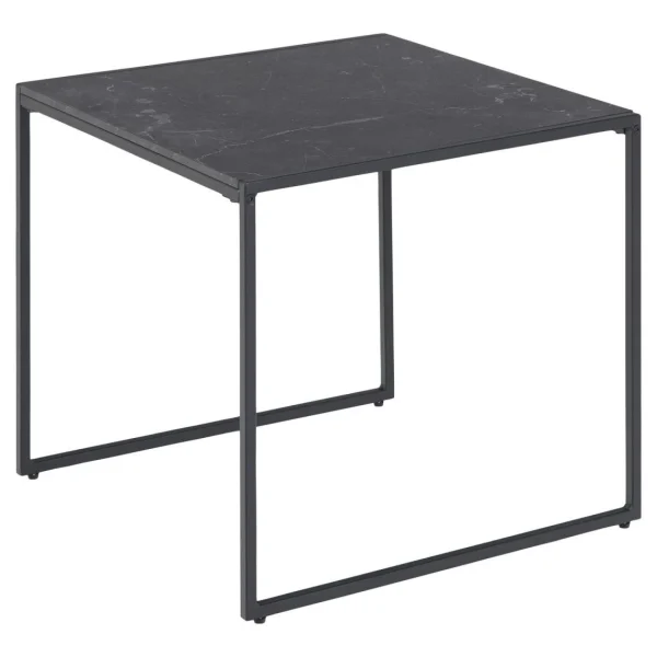 TOILINUX Table D’appoint Carré En Mélaminé Et Métal – L.50 Cm X H. 45 Cm – … 1