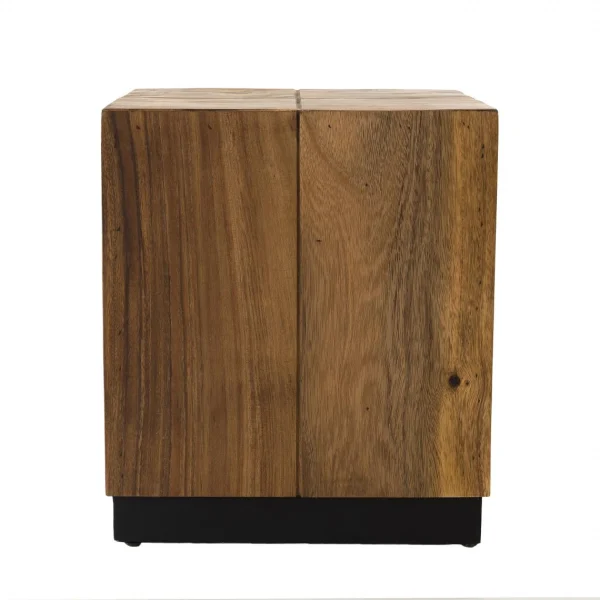 MACABANE Table D’appoint Carrée 38x38cm Bois Suar Madras 3