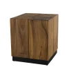 MACABANE Table D’appoint Carrée 38x38cm Bois Suar Madras 8