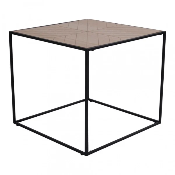 HOUSE NORDIC Table D’appoint Carrée En Bois Et Métal FREEMAN 1