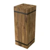 MACABANE Table D’appoint Carrée “L” Bois Teck Recyclé Cerclée Métal Fili 5