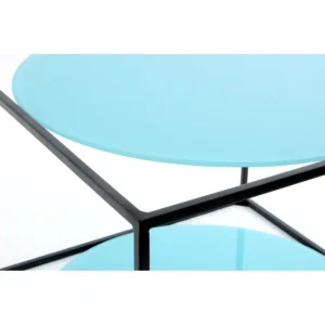 Paris Prix Table D’Appoint Design Cody 50cm Bleu & Noir 7