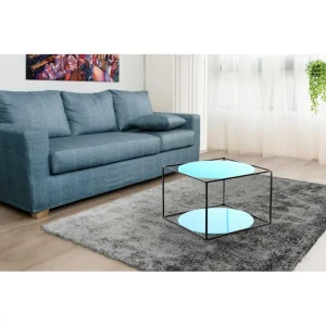 Paris Prix Table D’Appoint Design Cody 50cm Bleu & Noir 9