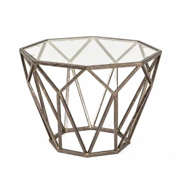 Paris Prix Table D’Appoint Design En Verre Nila 55cm Bronze 1