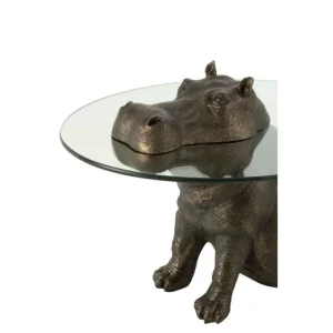 Paris Prix Table D’Appoint Design Hippopotame 64cm Bronze 12