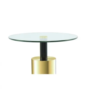 Paris Prix Table D’Appoint Design Rosanna 50cm Transparent & Or 9