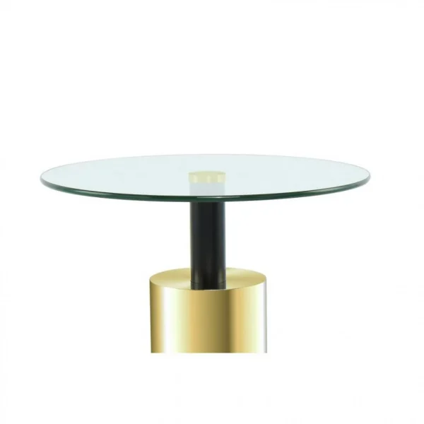 Paris Prix Table D’Appoint Design Rosanna 50cm Transparent & Or 4