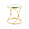 Paris Prix Table D’Appoint Design Weyda 55cm Transparent & Or 17