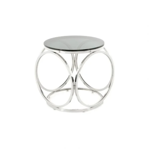 Paris Prix Table D’Appoint Design Whitney 42cm Noir & Argent 1