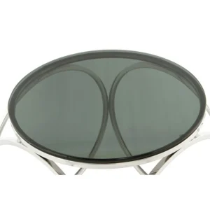 Paris Prix Table D’Appoint Design Whitney 42cm Noir & Argent 9