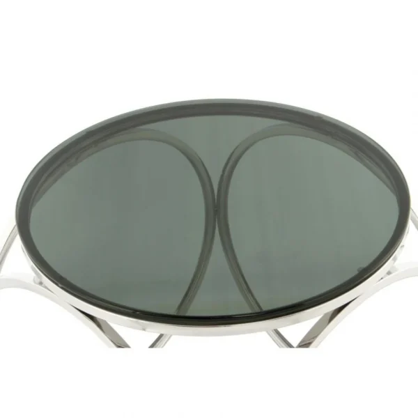 Paris Prix Table D’Appoint Design Whitney 42cm Noir & Argent 4