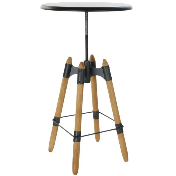 Pegane Table D’appoint En Bois Et Métal Coloris Naturel Noir – Diamètre 60 … 1