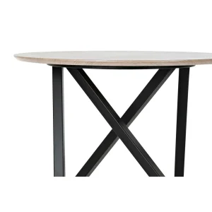 Pegane Table D’appoint En Bois Et Métal Coloris Naturel Noir – Diamètre 65 … 7