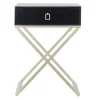 Pegane Table D’appoint En MDF Et Métal Coloris Noir Doré – Longueur 48 X Pr… 19