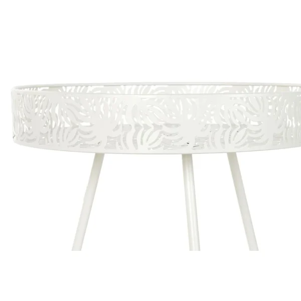 Pegane Table D’appoint En Métal Coloris Blanc – Diamètre 50 X Hauteur 59 Cm 3