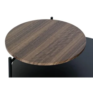 Pegane Table D’appoint En Métal Et Bois Coloris Noir Marron – Longueur 70 X … 13