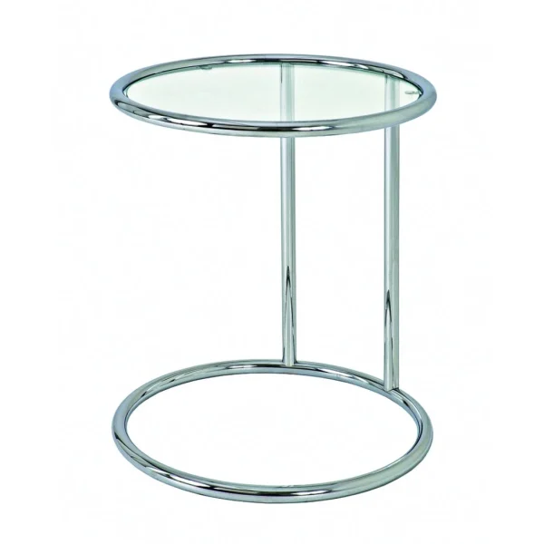 Pegane Table D’appoint En Tube D’acier Coloris Chromé, Dim : Hauteur 55 Cm 1