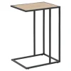 TOILINUX Table D’appoint Ou Bout De Canapé En MDF Et Métal – Beige Et Noir 14