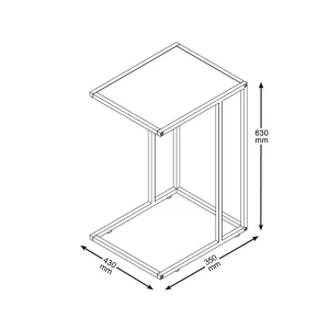 TOILINUX Table D’appoint Ou Bout De Canapé En MDF Et Métal – Beige Et Noir 12