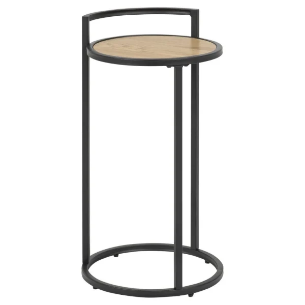 TOILINUX Table D’appoint Ou Bout De Canapé Haut En MDF Et Métal Diam.33cm – B… 1