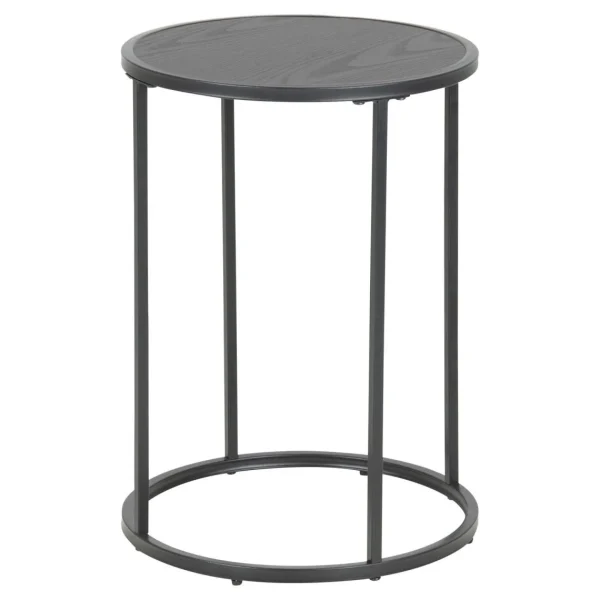 TOILINUX Table D’appoint Ou Bout De Canapé Rond En MDF Et Métal Diam.45cm – N… 1