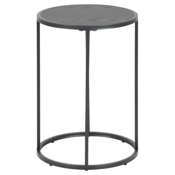 TOILINUX Table D’appoint Ou Bout De Canapé Rond En MDF Et Métal Diam.45cm – N… 4