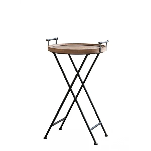 Chehoma Table D’appoint Plateau Bois Sur Pied 1