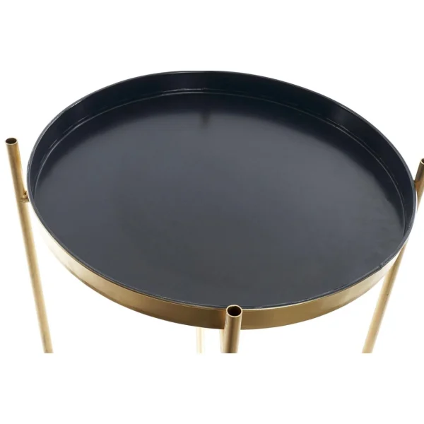 Pegane Table D’appoint Ronde En Métal Coloris Noir Doré – Diamètre 40 X Ha… 3