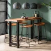 MES Table De Bar 150 Cm En Acacia Et 4 Tabourets En Acacia – STACY 13