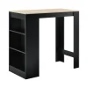 HELLOSHOP26 Table De Bar Avec Rangement Bistro Haut Avec 3 étagères 110 Cm Noir … 10