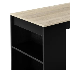 HELLOSHOP26 Table De Bar Avec Rangement Bistro Haut Avec 3 étagères 110 Cm Noir … 13