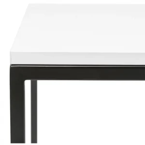 Paris Prix Table De Bar Carrée 60×102 Cm En Bois Blanc Et Métal Noir 13