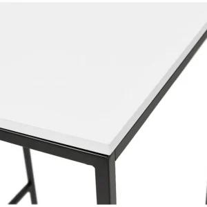 Paris Prix Table De Bar Carrée 60×102 Cm En Bois Blanc Et Métal Noir 15