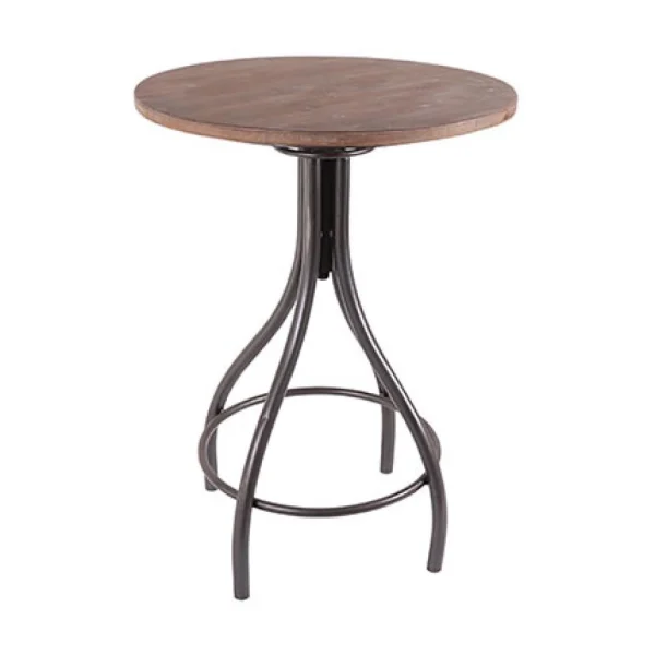 MES Table De Bar Ronde 70×92 Cm En Sapin Et Métal – OONA 1