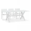 Alterego Table De Jardin En Verre ‘MALAGA’ Blanche Avec Pied En X 16