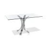 Paris Prix Table De Repas Design En Verre “”””Lia”””” 140cm Argent 13