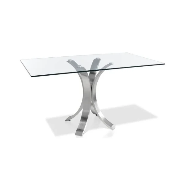 Paris Prix Table De Repas Design En Verre “”””Lia”””” 140cm Argent 1