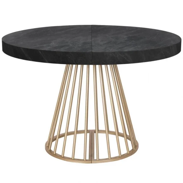 Paris Prix Table De Repas Extensible Resoa 110-260cm Effet Marbre Noir 1