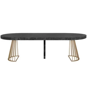 Paris Prix Table De Repas Extensible Resoa 110-260cm Effet Marbre Noir 6