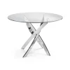 Paris Prix Table De Repas Ronde En Verre “”””Alessio”””” 140cm Argent 5